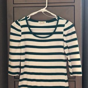 Forever 21 white w/teal stripes size M